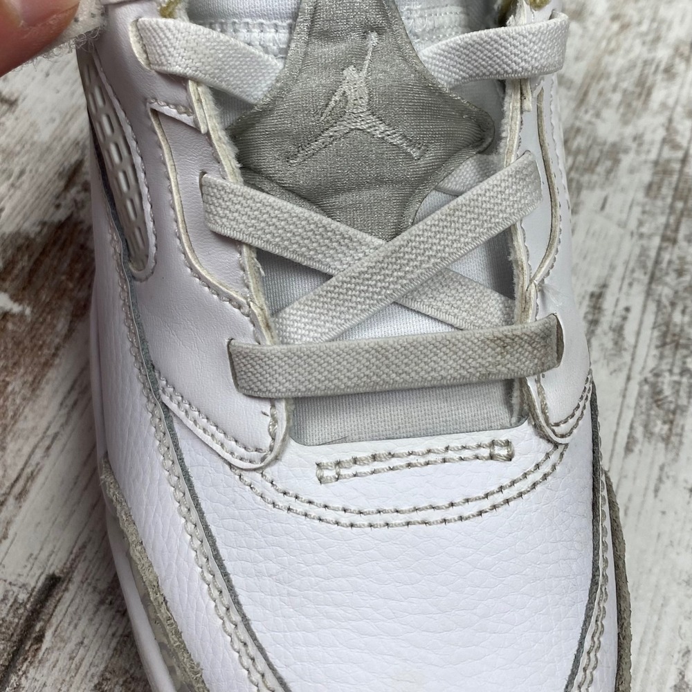 Jordan Spizike Low PS White Gray Silver Elephant Print Retro Sneakers Kids 3Y - Picture 15 of 15